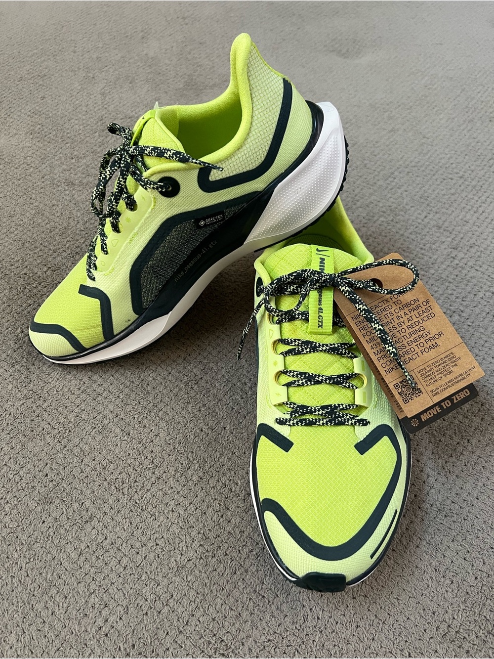 Nike Pegasus 41 Women’s Size 9 GTX Gore-Tex Cyber Seaweed/Lt Lemon Running Shoes - Picture 2 of 13